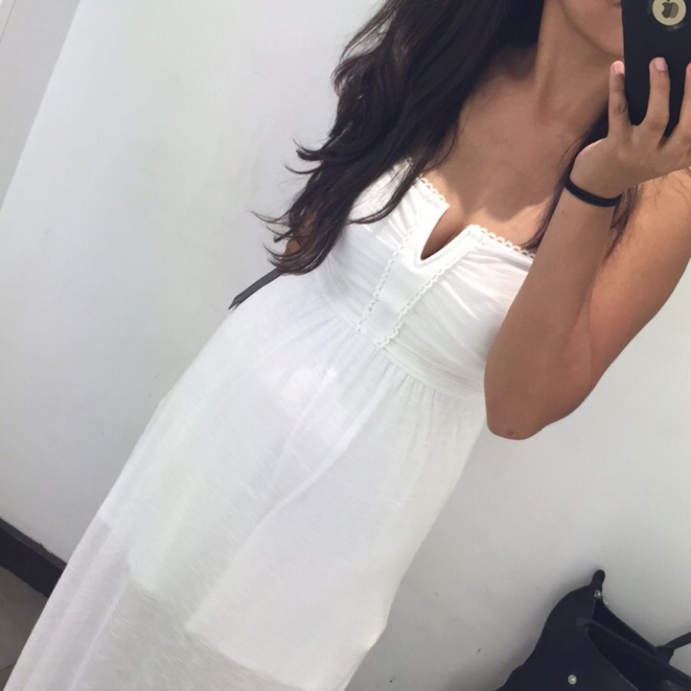 Guess Los Angeles White Strapless Maxi Dress